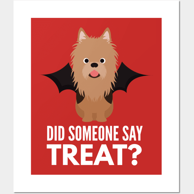 Australian Terrier Halloween Trick or Treat Wall Art by DoggyStyles